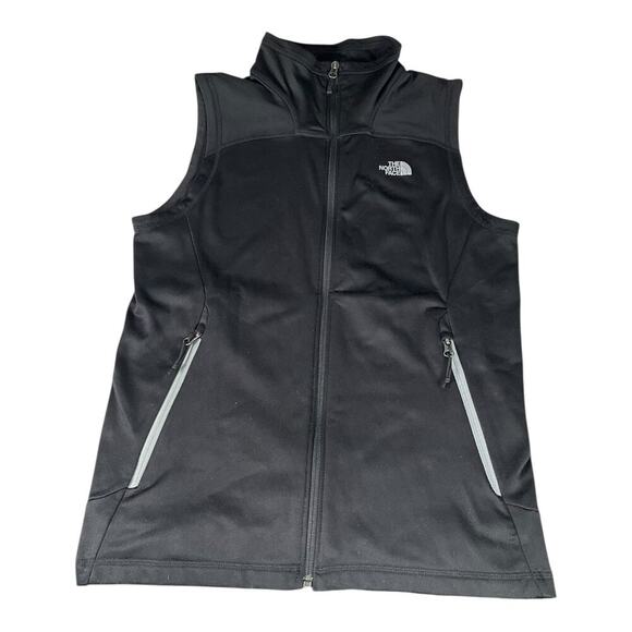 The North Face Men's Small Black Gray Sweater Vest Outdoors Full Zip Pockets - Picture 1 of 11